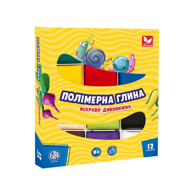 Полімерна глина "Школярик" 12 кол. Полімерна глина "Школярик" 12 кол.