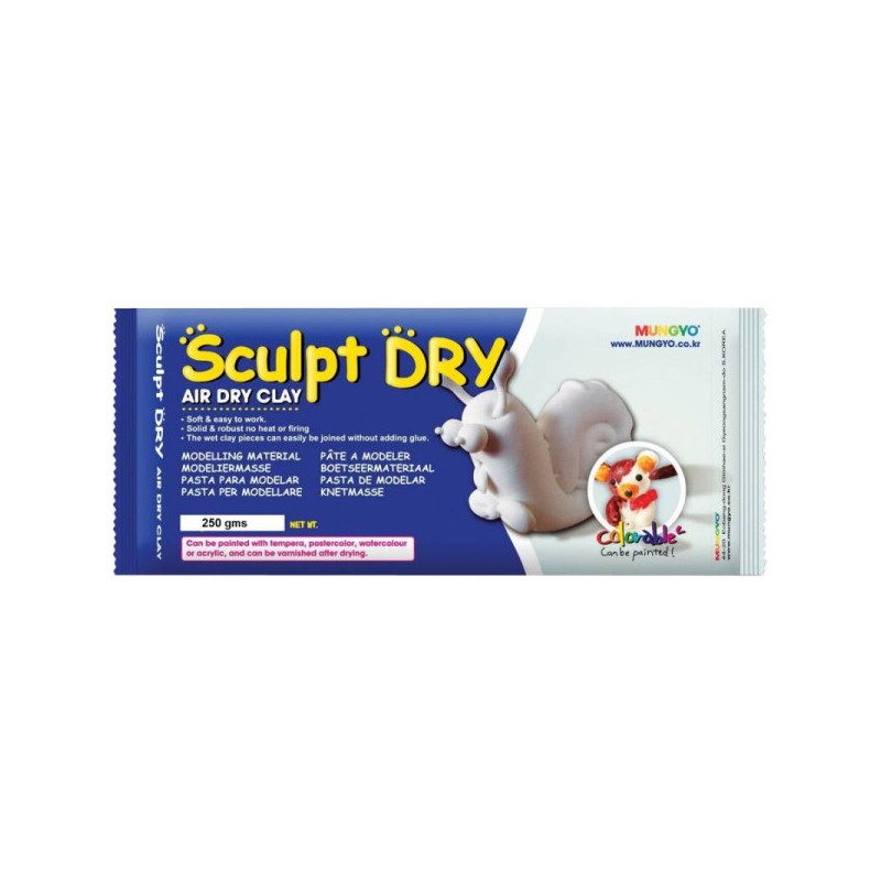 Маса для моделювання "Mungyo" /524/ біла, самозастигаюча, 250 г., ''Sculpt Dry''