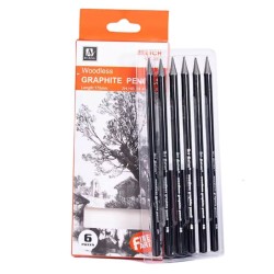 Олівець графітний бездеревний "Art Nation" Woodless Sketch 2H/HB/2B/4B/6B/8B - 6шт.
