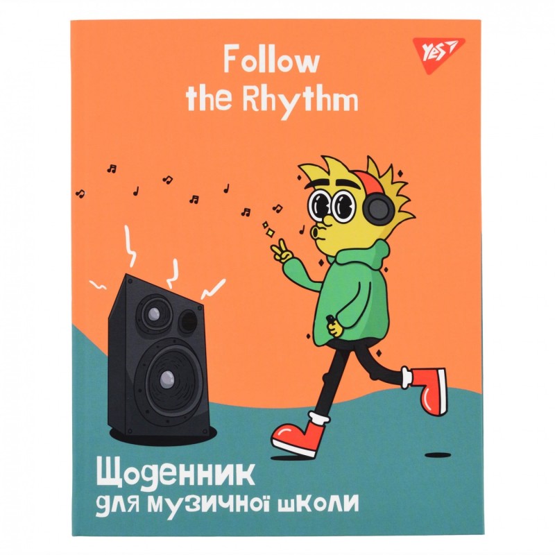 Щоденник для музичної школи "YES" / "Follow the rhythm" iнтегр., софт-тач + Уф-виб.