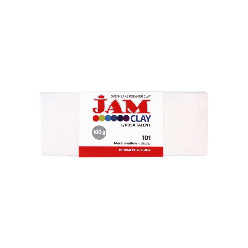 Полімерна глина "Jam Clay" Зефір (Білий), 100г Полімерна глина "Jam Clay" Зефір (Білий), 100г