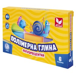Полімерна глина "Школярик" 6 кол. флуорисцентна