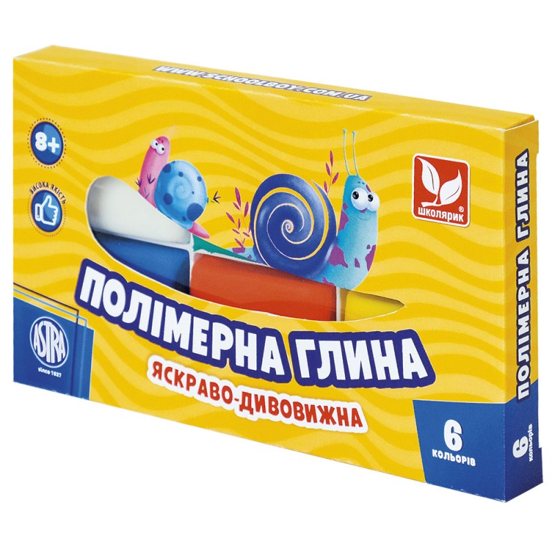Полімерна глина "Школярик" 6 кол. 120 г Полімерна глина "Школярик" 6 кол. 120 г
